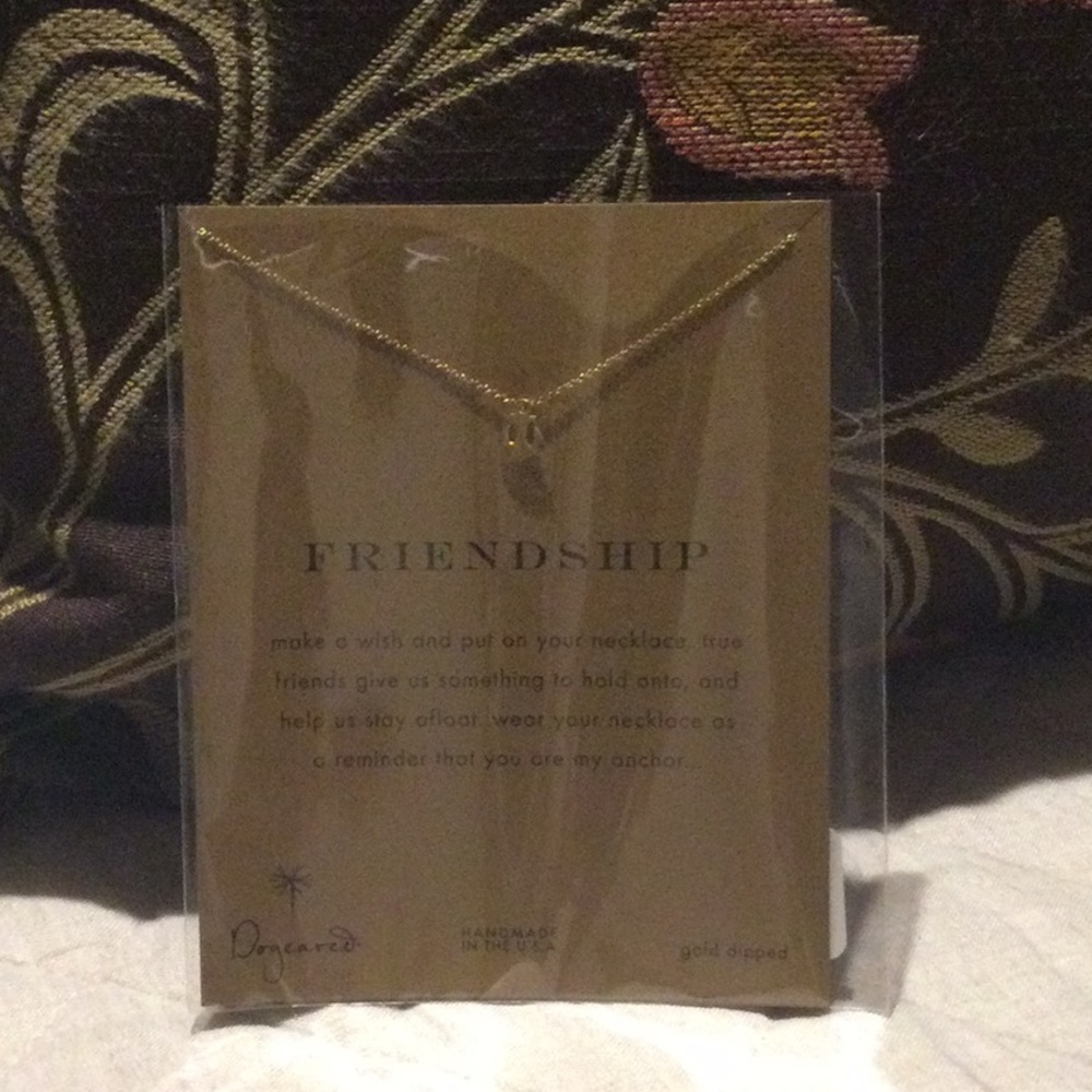 Dogeared Friendship Gold Dipped Anchor Necklace